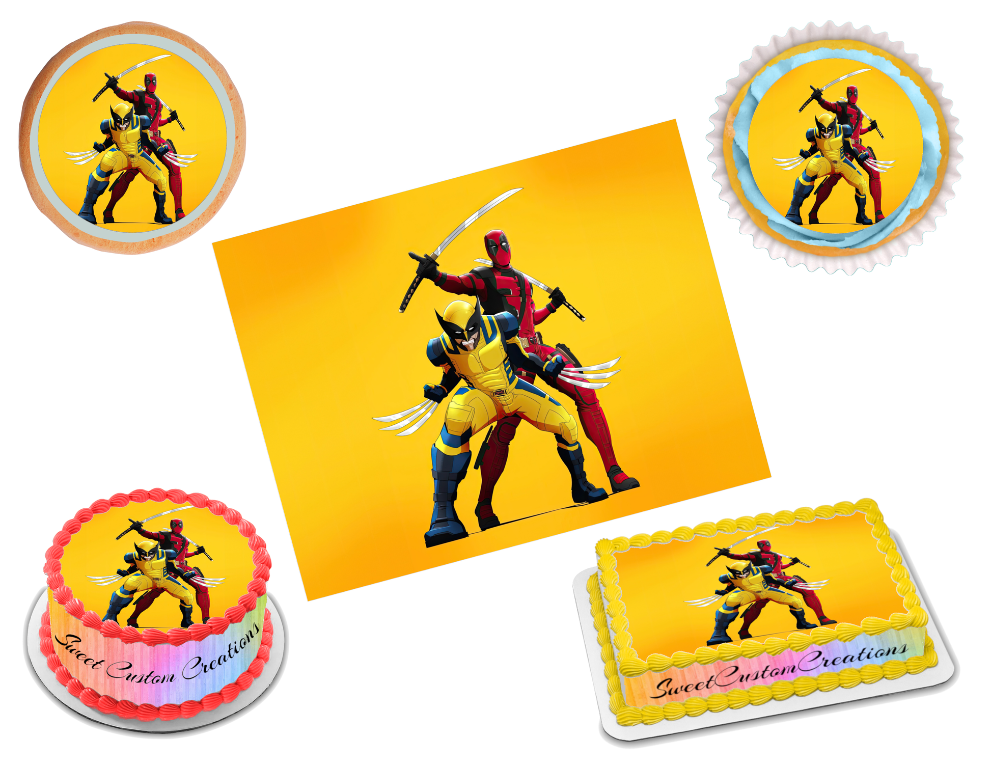 Deadpool and Wolverine Edible Image Frosting Sheet #5 (80+ sizes)