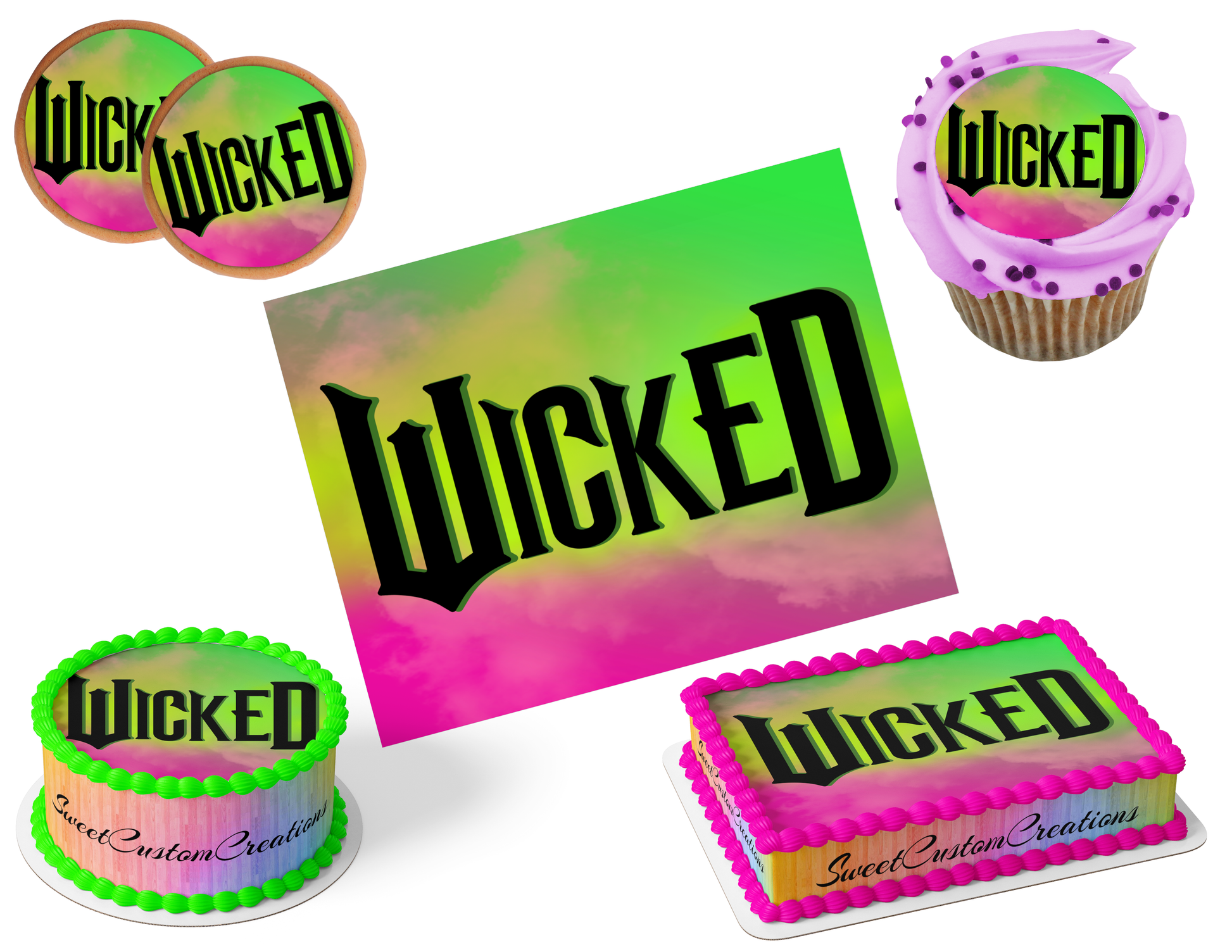 Wicked Edible Image Frosting Sheet #63 (80+ sizes)