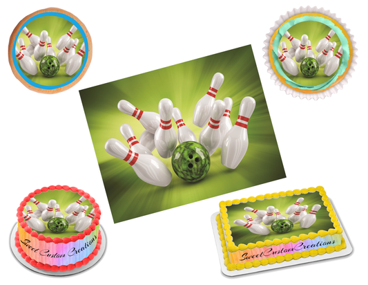 Bowling Edible Image Frosting Sheet #6 Topper (70+ sizes)