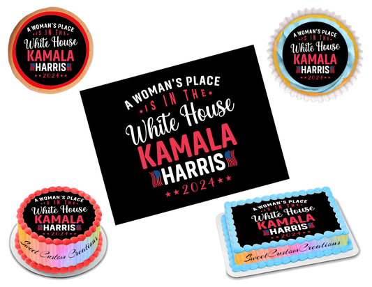 Kamala Harris Edible Image Frosting Sheet #6 (80+ sizes)