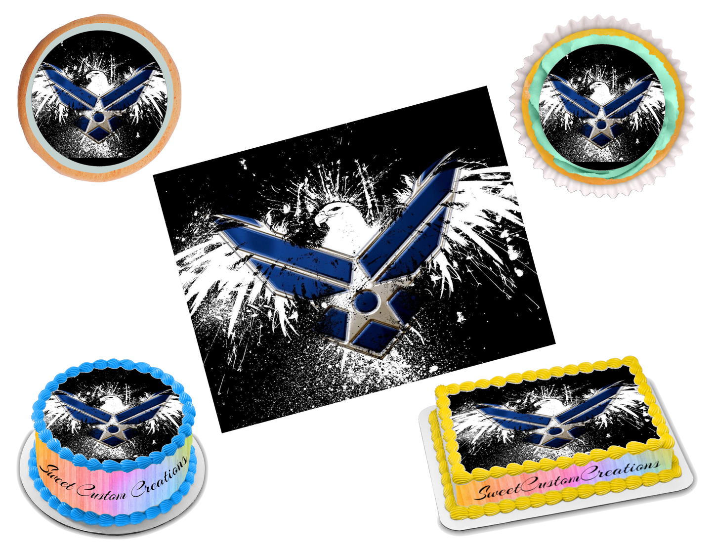 Air Force Edible Image Frosting Sheet #6 (70+ sizes)