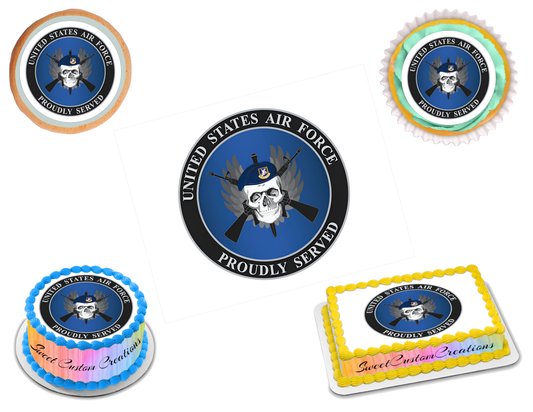 Air Force Edible Image Frosting Sheet #7 (70+ sizes)