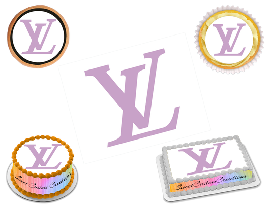 Louis Vuitton Logo Purple Edible Image Frosting Sheet #70 (70+ sizes)