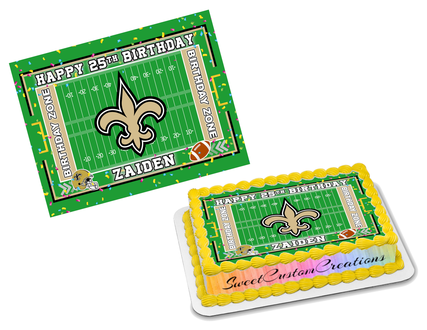New Orleans Saints Edible Image Frosting Sheet #75 (70+ sizes)