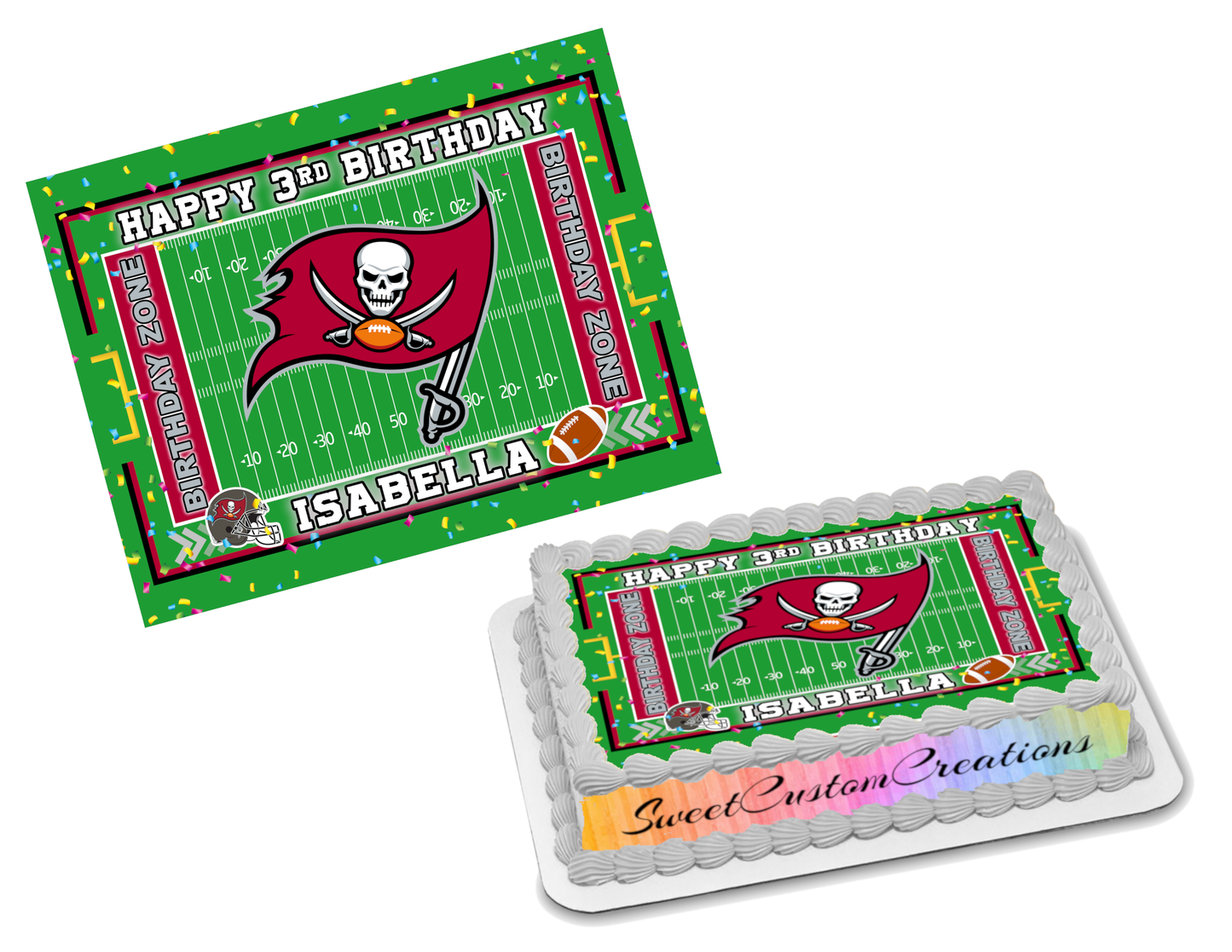 Tampa Bay Buccaneers Edible Image Frosting Sheet #75 (70+ sizes)