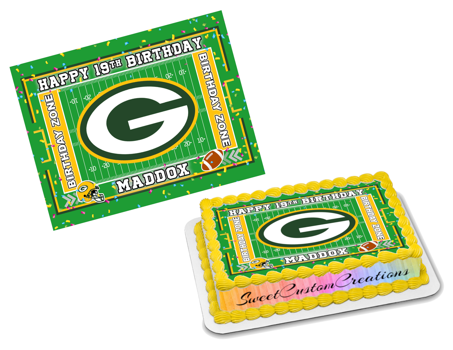 Green Bay Packers Edible Image Frosting Sheet #75 (70+ sizes)