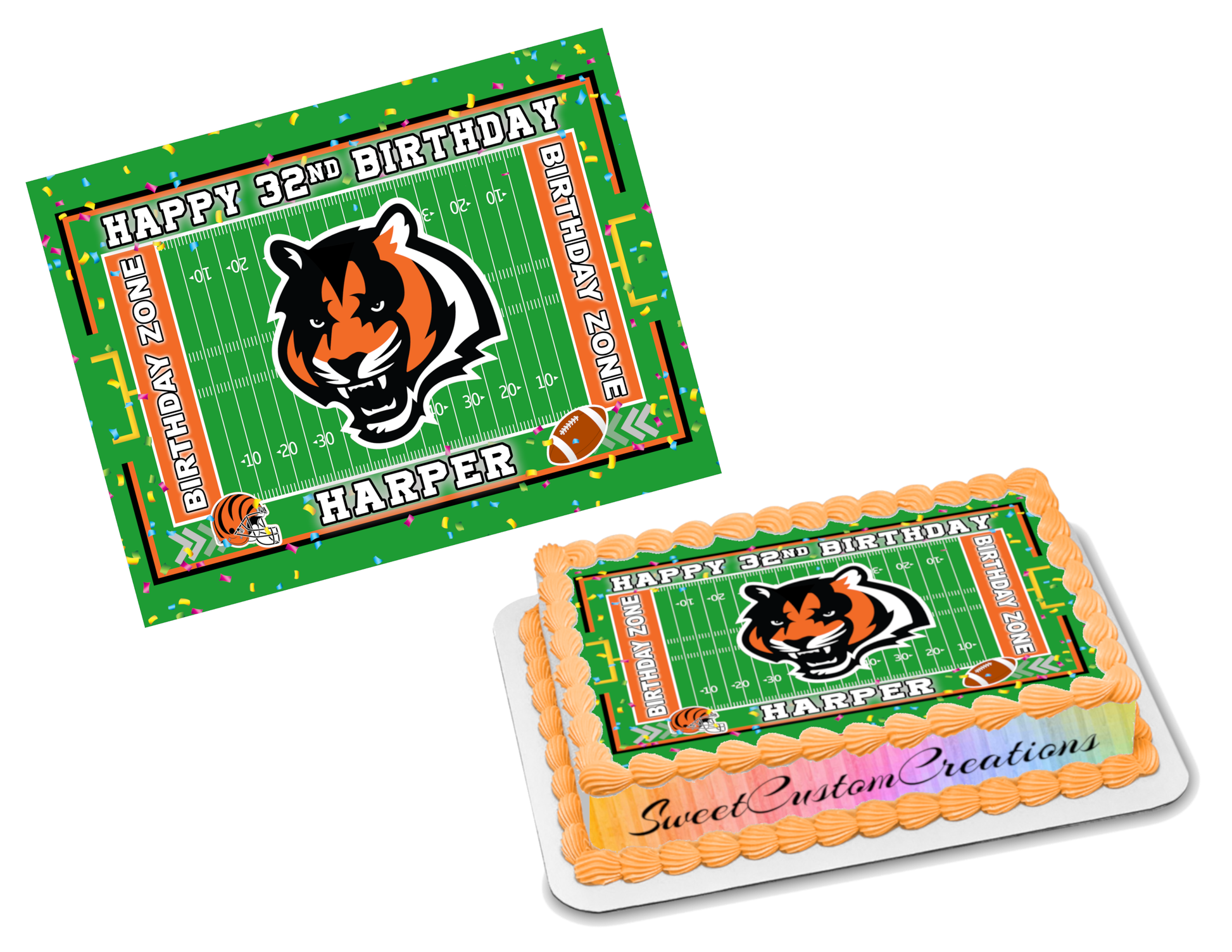 Cincinnati Bengals Edible Image Frosting Sheet #75 (70+ sizes)