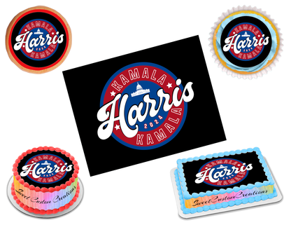 Kamala Harris Edible Image Frosting Sheet #7 (80+ sizes)