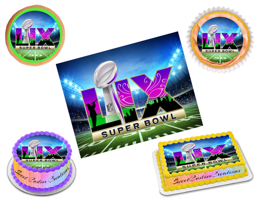 Super Bowl 59 LIX 2025 Edible Image Frosting Sheet #7 (80+ sizes)