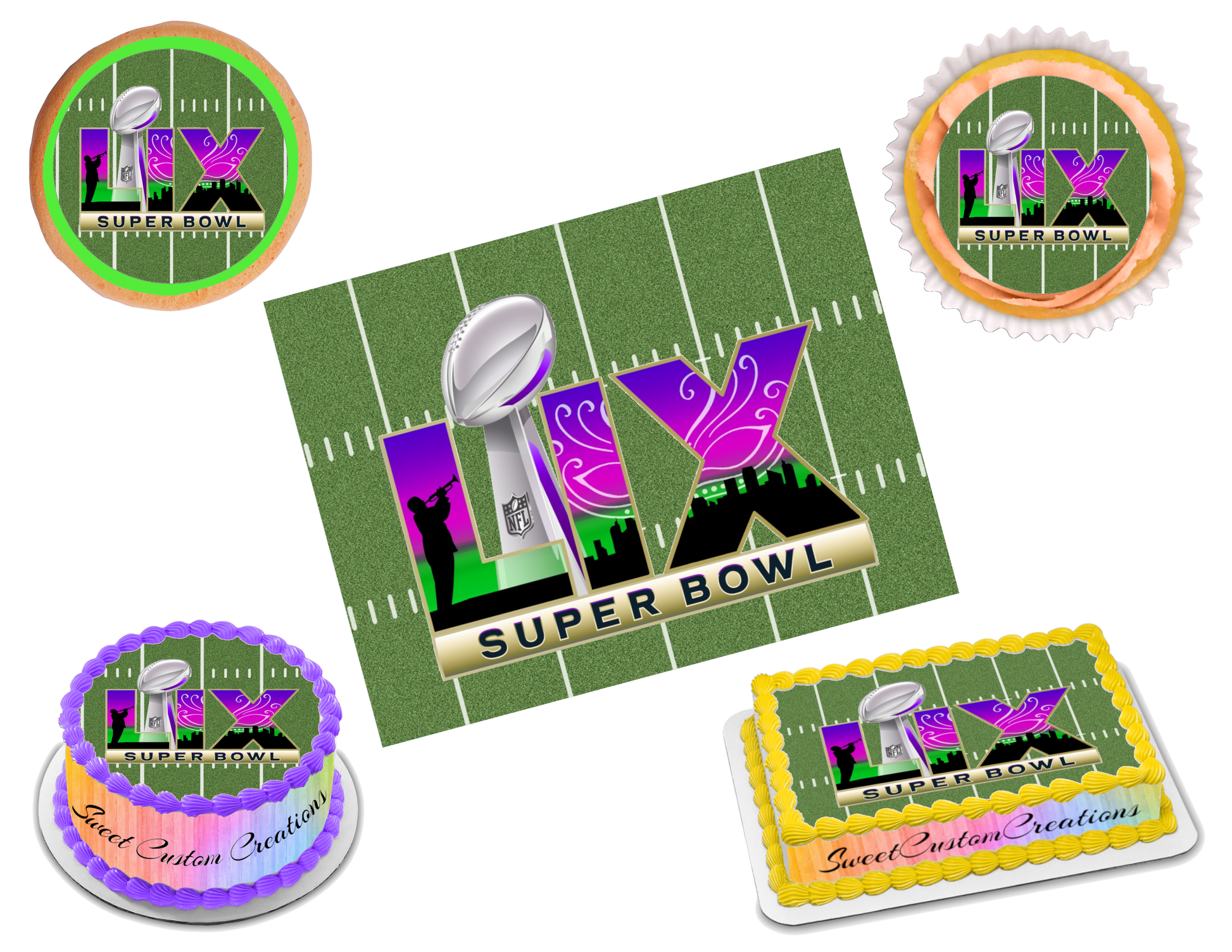 Super Bowl 59 LIX 2025 Edible Image Frosting Sheet #8 (80+ sizes)