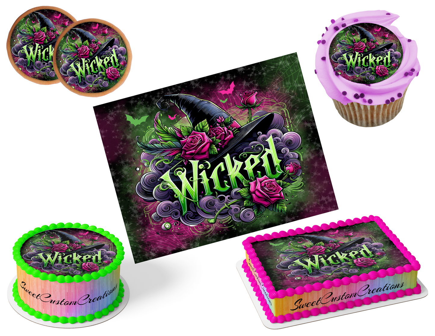 Wicked Edible Image Frosting Sheet #90 (80+ sizes)