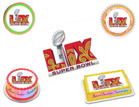 Super Bowl 59 LIX 2025 Edible Image Frosting Sheet #9 (80+ sizes)