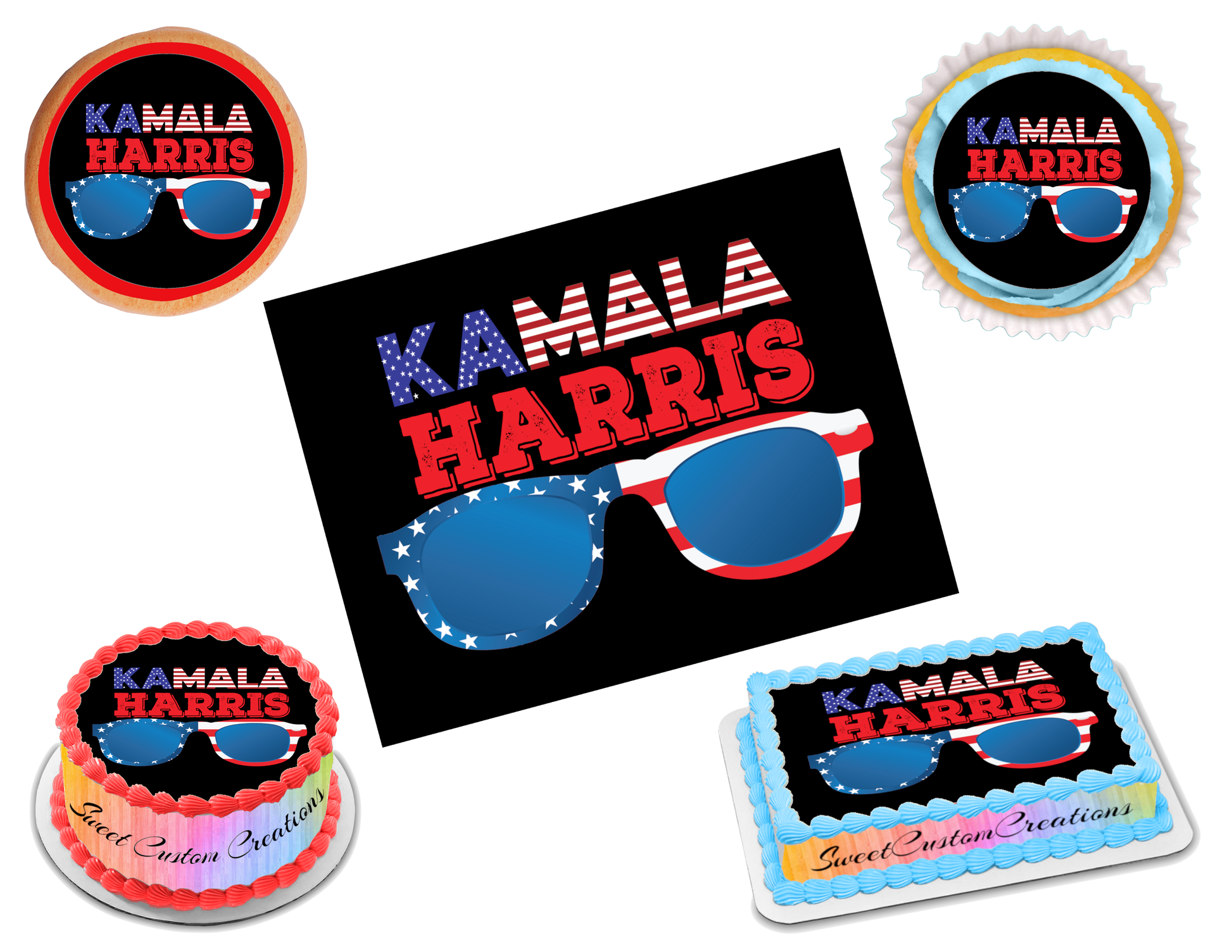 Kamala Harris Edible Image Frosting Sheet #9 (80+ sizes)