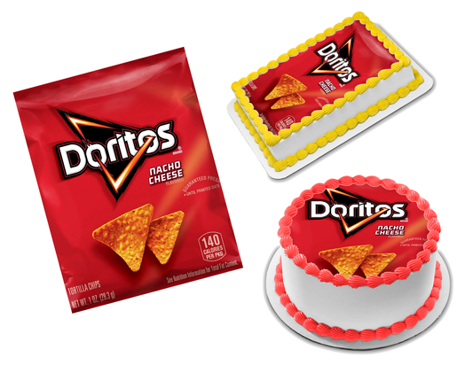 Doritos Nacho Cheese Chips Edible Image Frosting Sheet #1 Topper (70+ sizes)