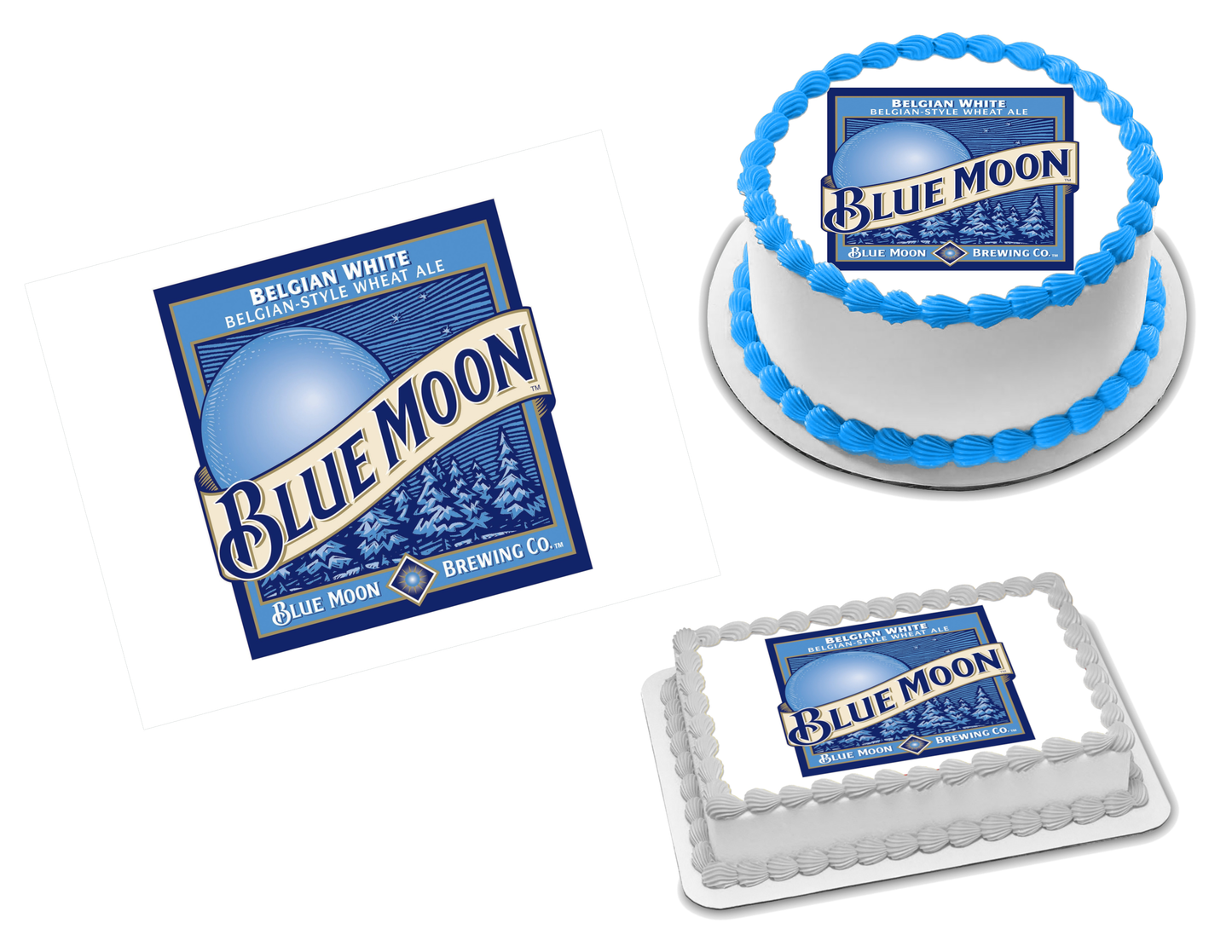 Blue Moon Edible Image Frosting Sheet #1 Topper (70+ sizes)