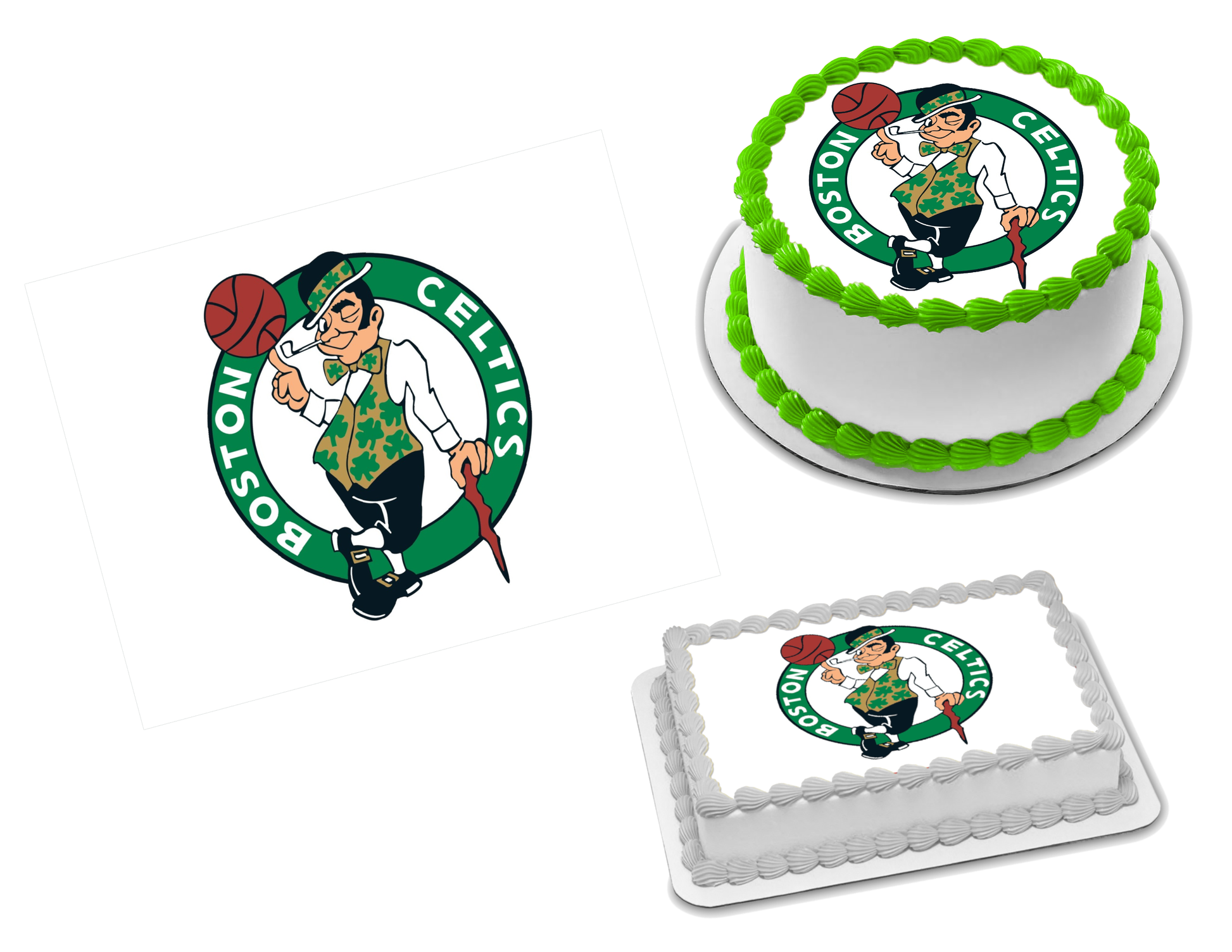 Boston Celtics Edible Image Frosting Sheet #1 Topper (70+ sizes)