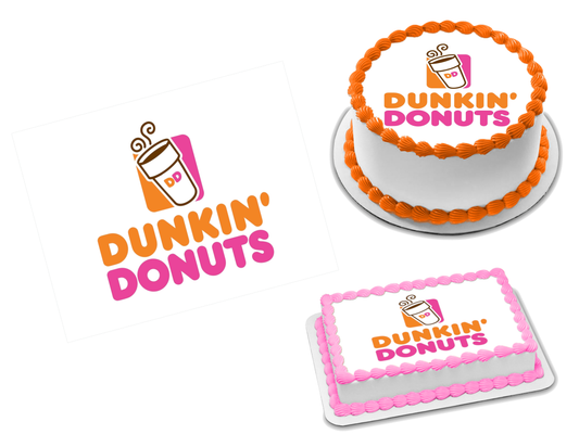 Dunkin Donuts Edible Image Frosting Sheet #1 Topper (70+ sizes)