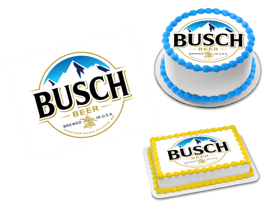 Busch Beer Edible Image Frosting Sheet #1 Topper (70+ sizes)
