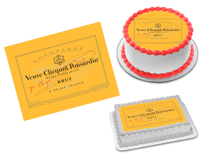 Veuve Cliquot Champagne Edible Image Frosting Sheet #1 (70+ sizes)