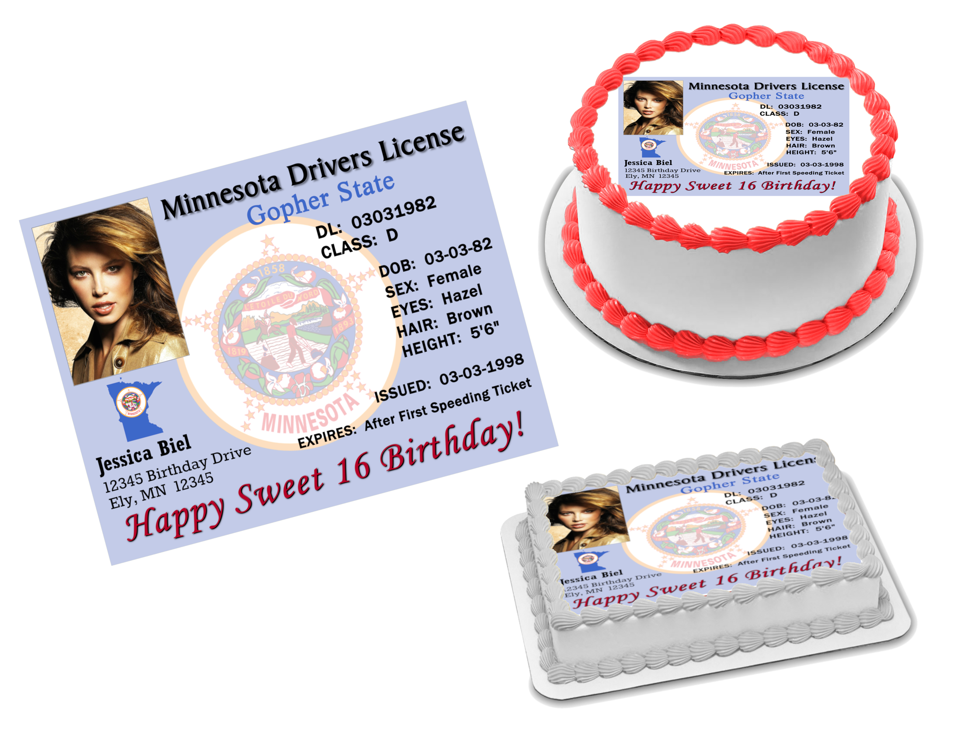 MN Drivers License Edible Image Frosting Sheet (70+ sizes)