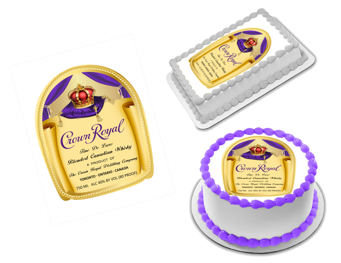 Crown Royal Edible Image Frosting Sheet #1 Topper (70+ sizes)