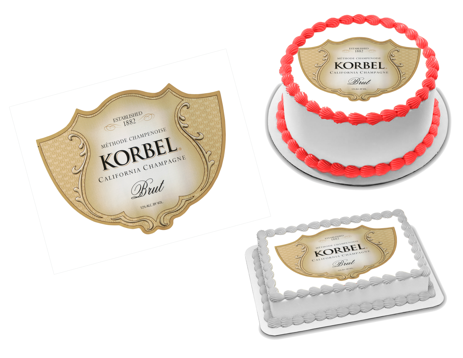 Korbel Champagne Edible Image Frosting Sheet #1 (70+ sizes)