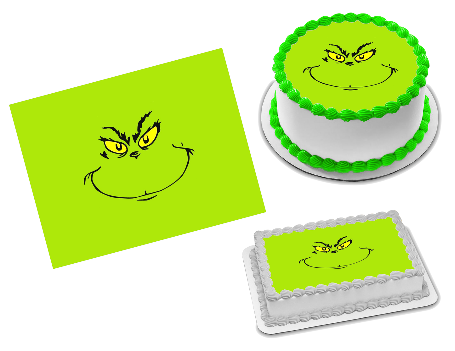 The Grinch Edible Image Frosting Sheet #1 (70+ sizes)