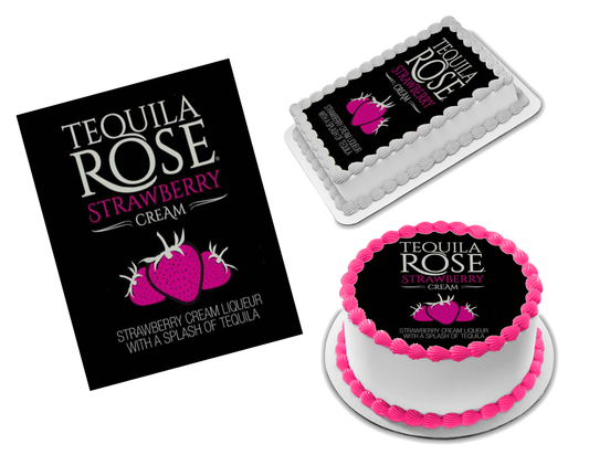 Tequila Rose Strawberry Cream Edible Image Frosting Sheet #1 (70+ sizes)