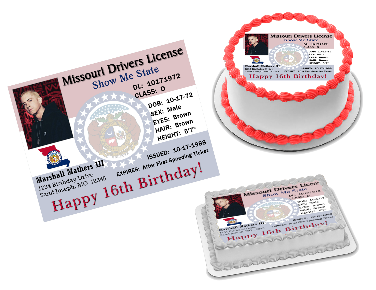 MO Drivers License Edible Image Frosting Sheet (70+ sizes)