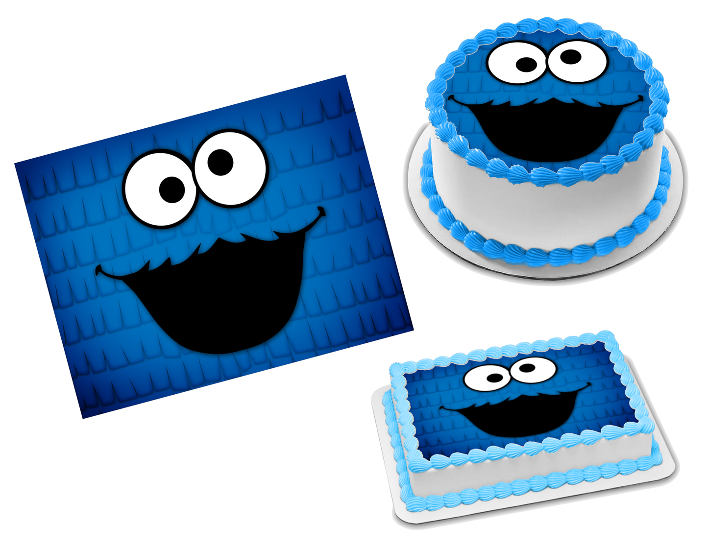 Cookie Monster Edible Image Frosting Sheet #1 Topper (70+ sizes)