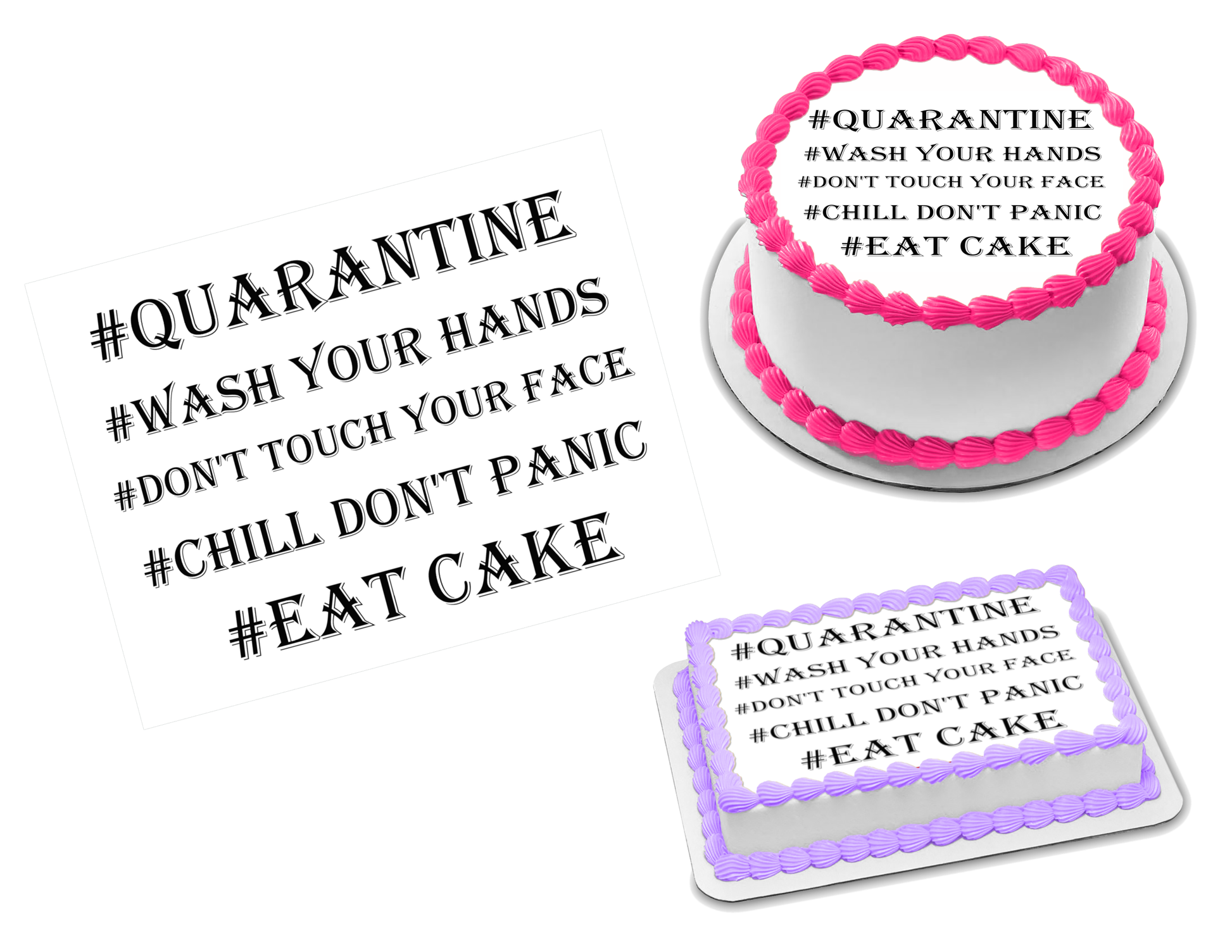 Quarantine Edible Image Frosting Sheet #1 (70+ sizes)