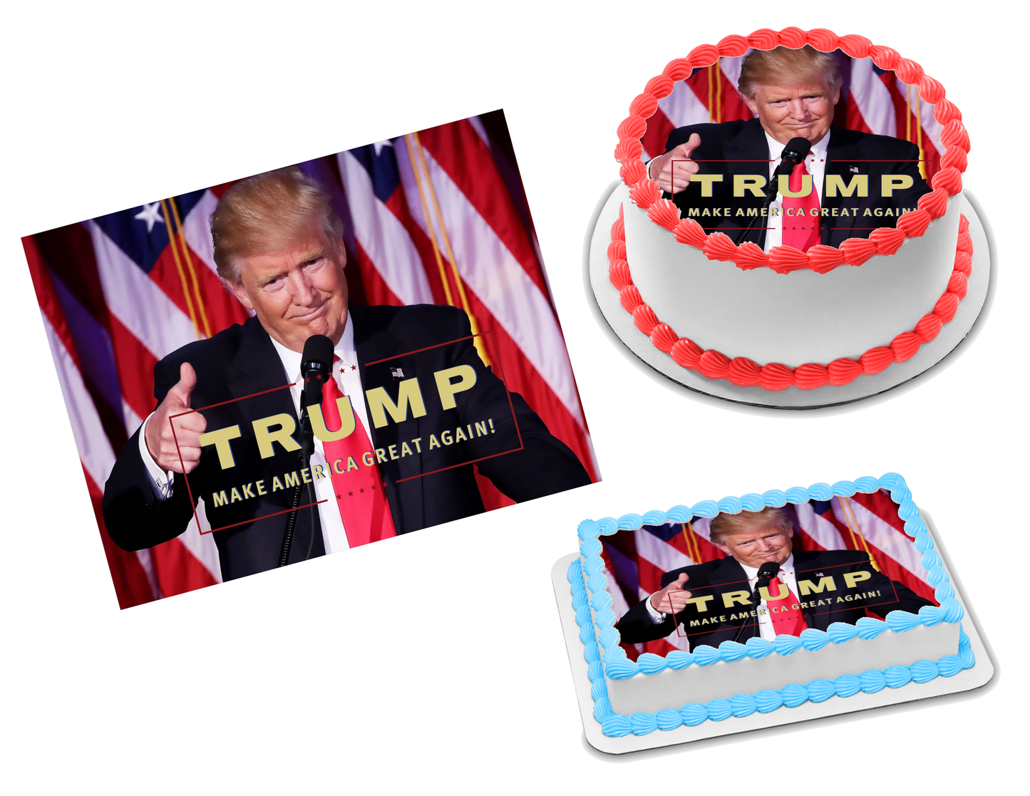 President Donald Trump Edible Image Frosting Sheet #1 (70+ sizes)