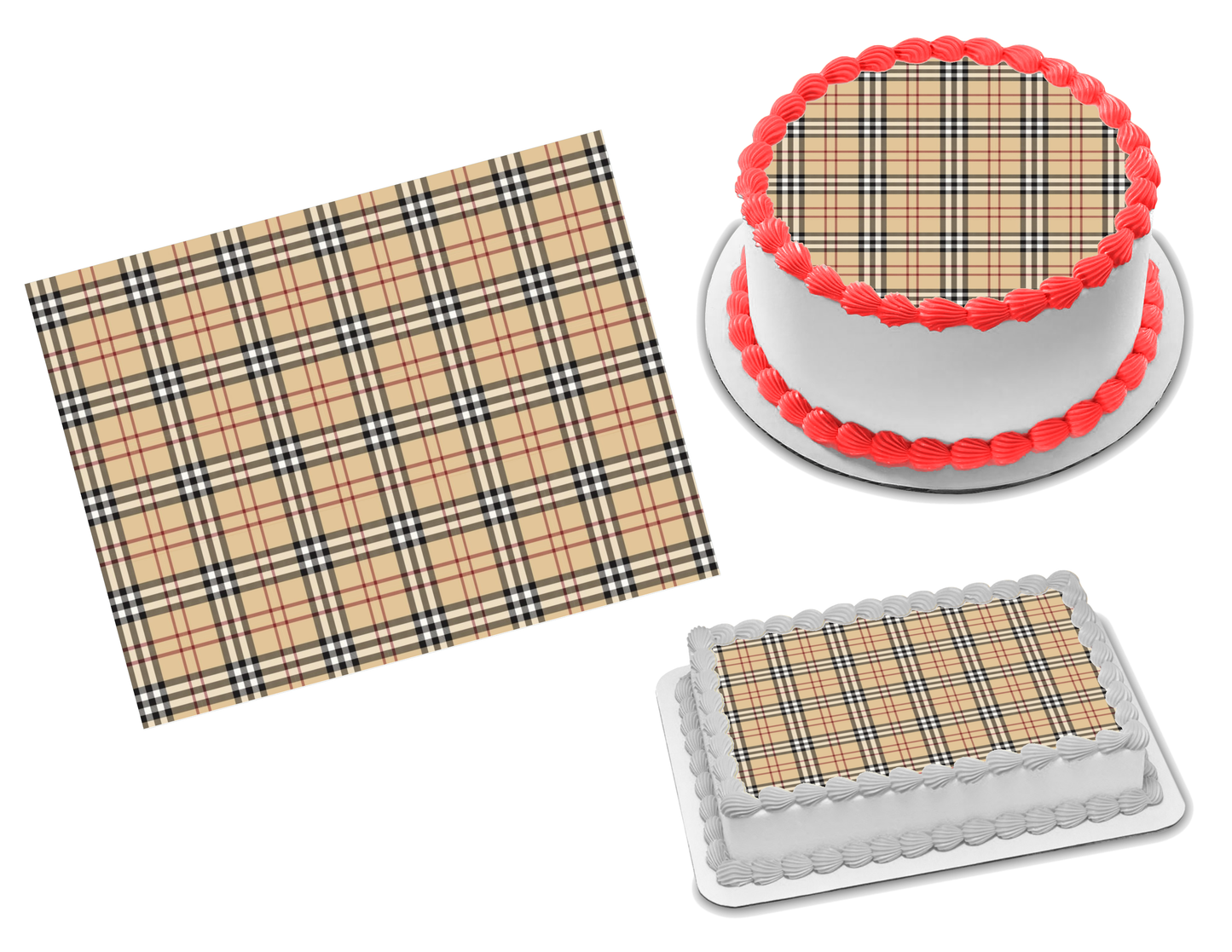 Burberry Edible Image Frosting Sheet #1 Topper (70+ sizes)