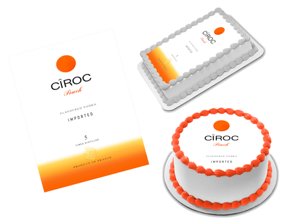 Ciroc Peach Edible Image Frosting Sheet #1 Topper (70+ sizes)