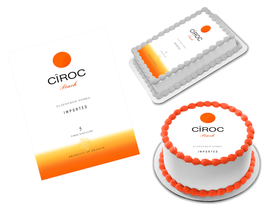 Ciroc Peach Edible Image Frosting Sheet #1 Topper (70+ sizes)