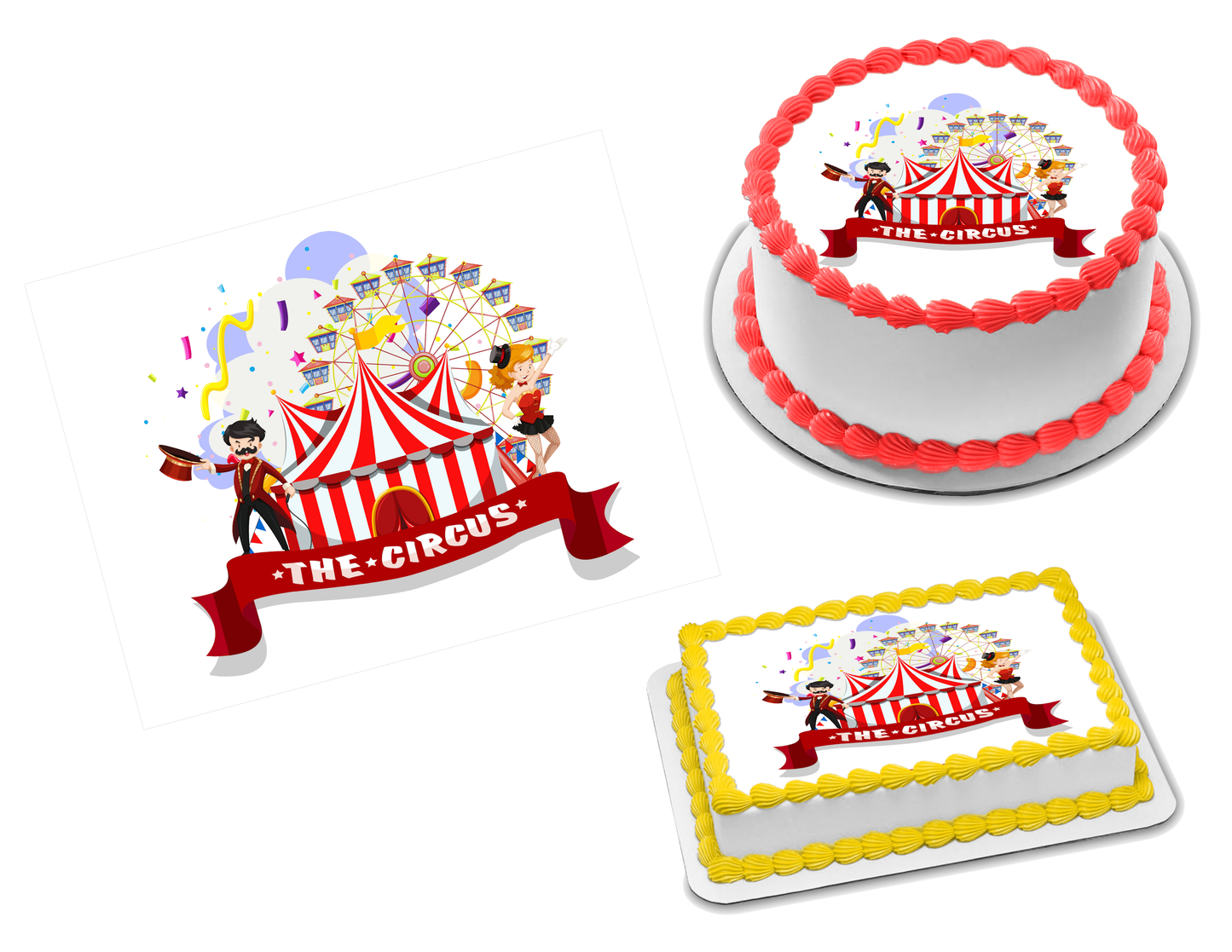 Circus Edible Image Frosting Sheet #1 Topper (70+ sizes)