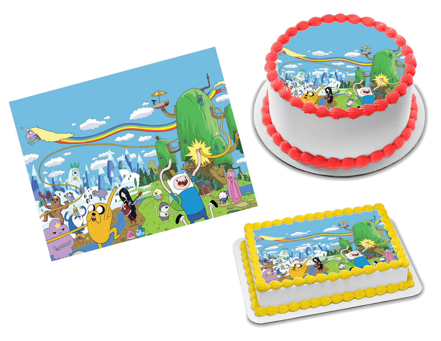 Adventure Time Edible Image Frosting Sheet #1 Topper (70+ sizes)