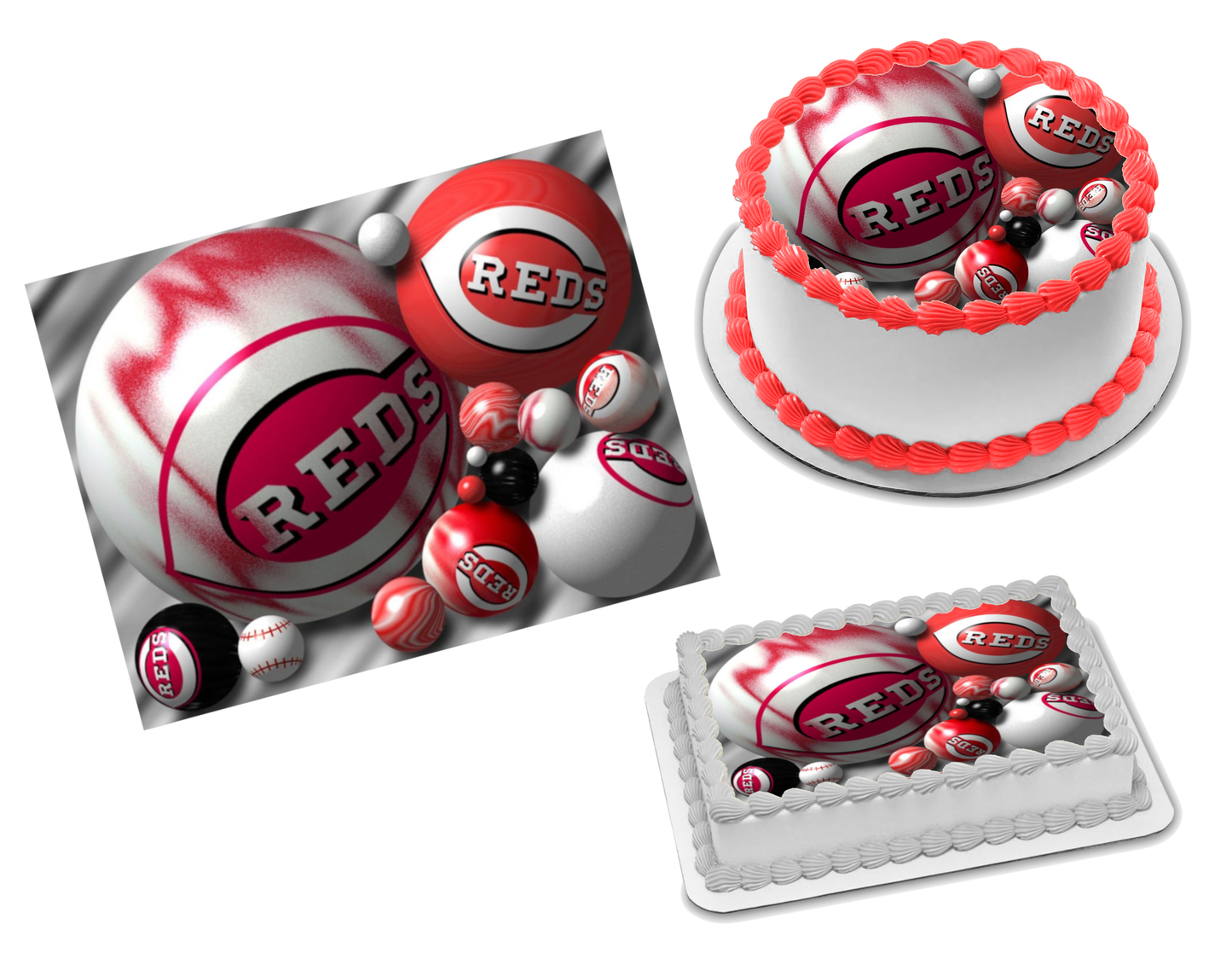 Cincinnati Reds Edible Image Frosting Sheet #1 Topper (70+ sizes)