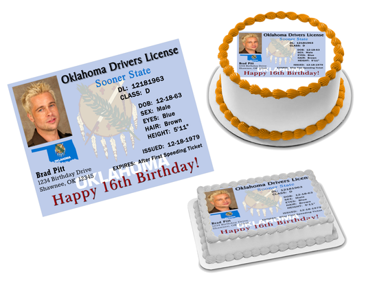 OK Drivers License Edible Image Frosting Sheet (70+ sizes)