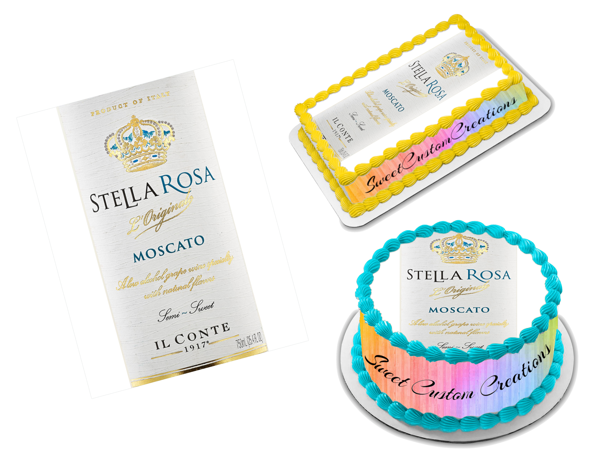 Stella Rosa Moscato Edible Image Frosting Sheet #1 (70+ sizes)