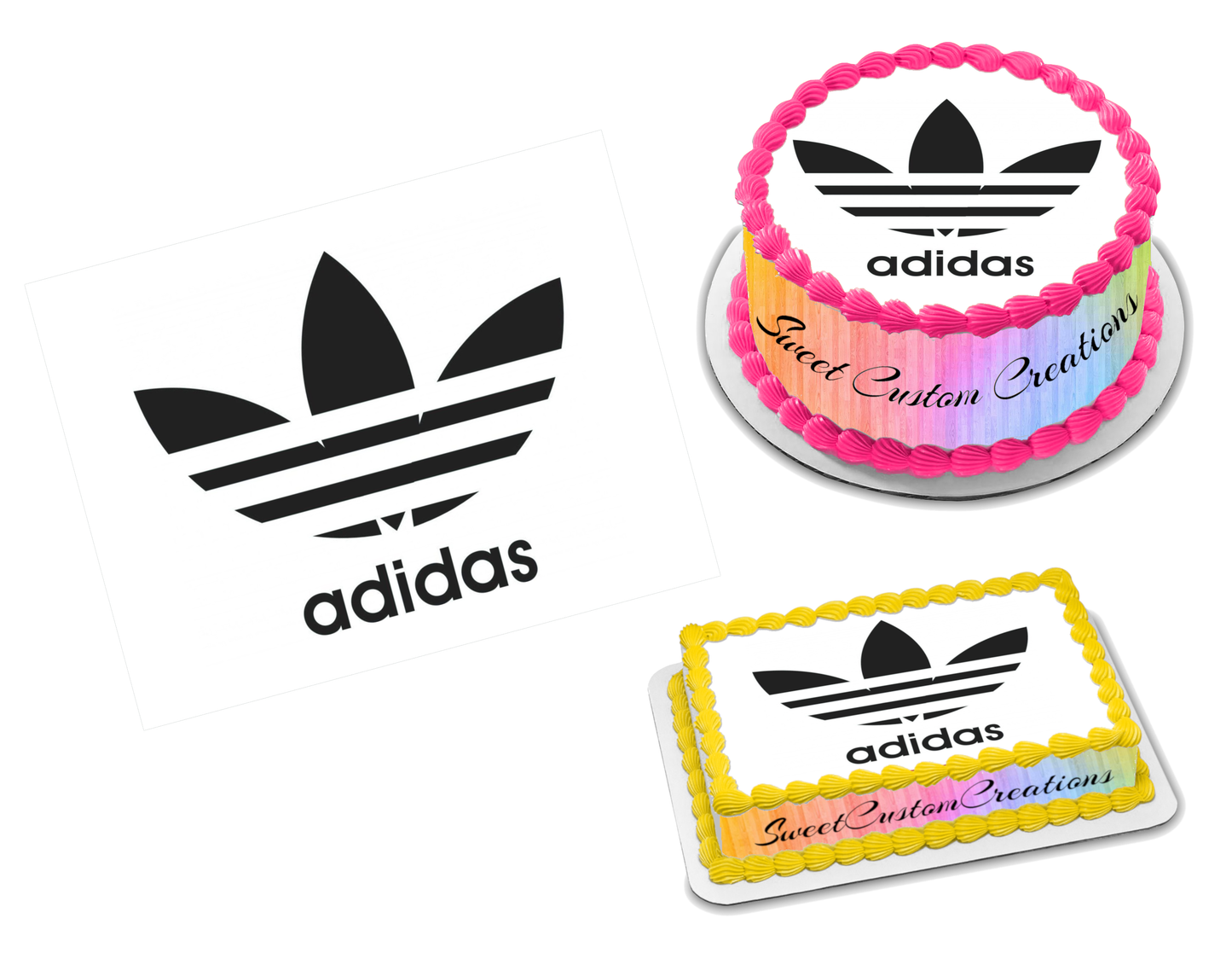 Adidas Logo Edible Image Frosting Sheet #1 Topper (70+ sizes)