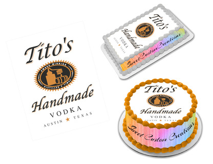 Tito's Handmade Vodka Edible Image Frosting Sheet #1 (70+ sizes)