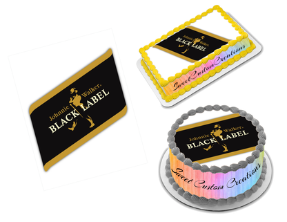 Johnnie Walker Black Label Edible Image Frosting Sheet #1 (70+ sizes)