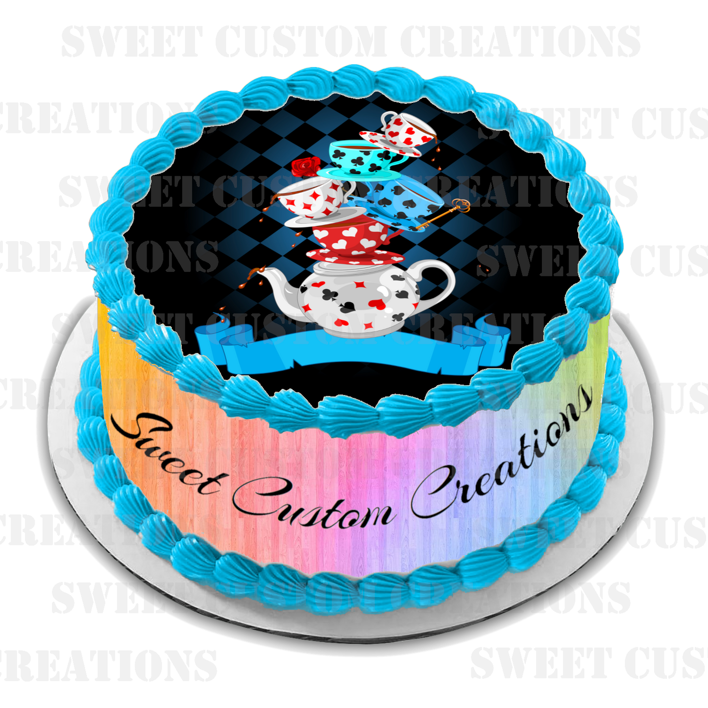 Mad Hatter Teacups Edible Image Frosting Sheet #10 (70+ sizes)