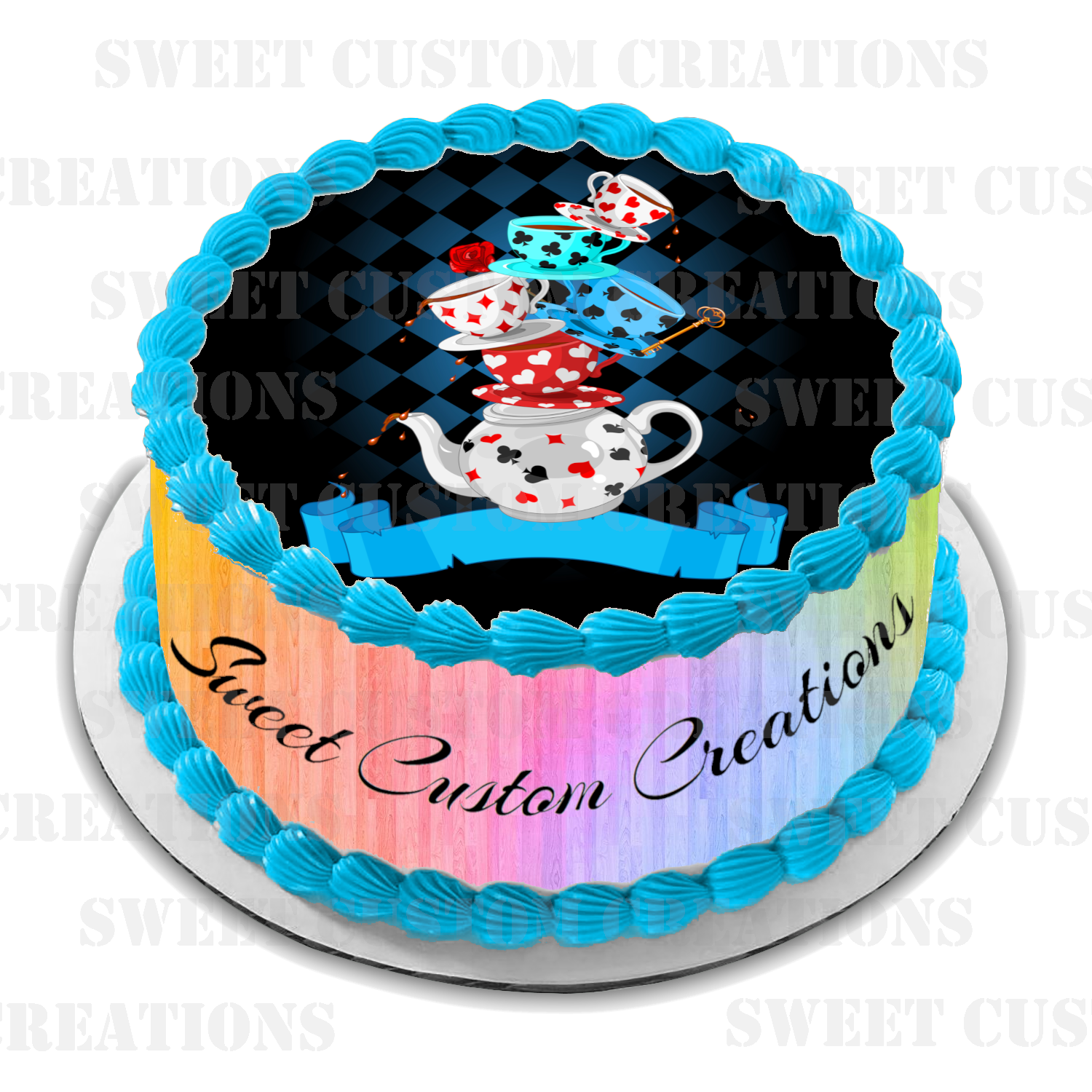 Mad Hatter Teacups Edible Image Frosting Sheet #10 (70+ sizes)