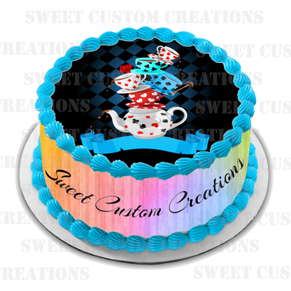 Mad Hatter Teacups Edible Image Frosting Sheet #10 (70+ sizes)