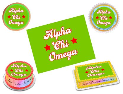 Alpha Chi Omega Edible Image Frosting Sheet #10 (70+ sizes)