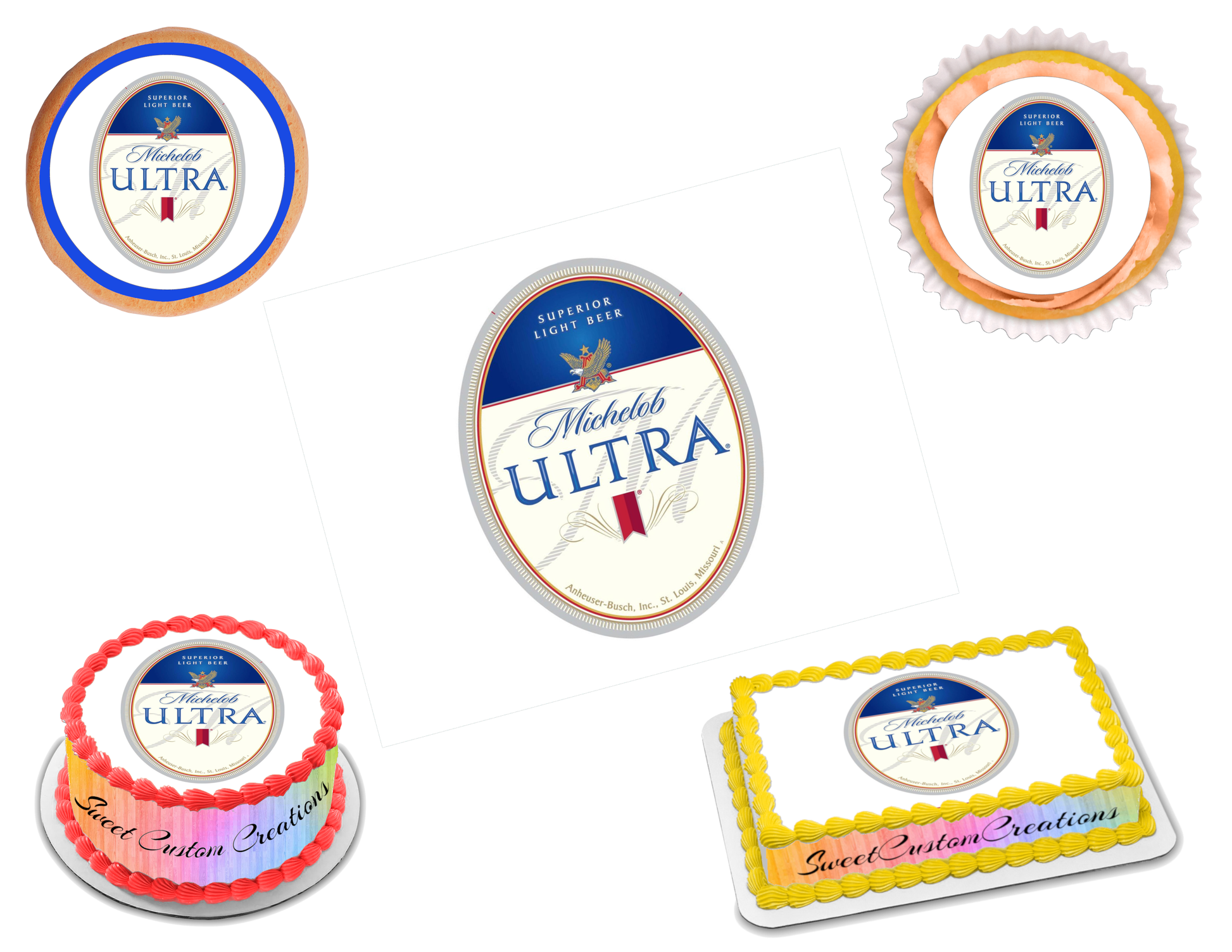 Michelob Ultra Superior Light Edible Image Frosting Sheet #10 (70+ sizes)