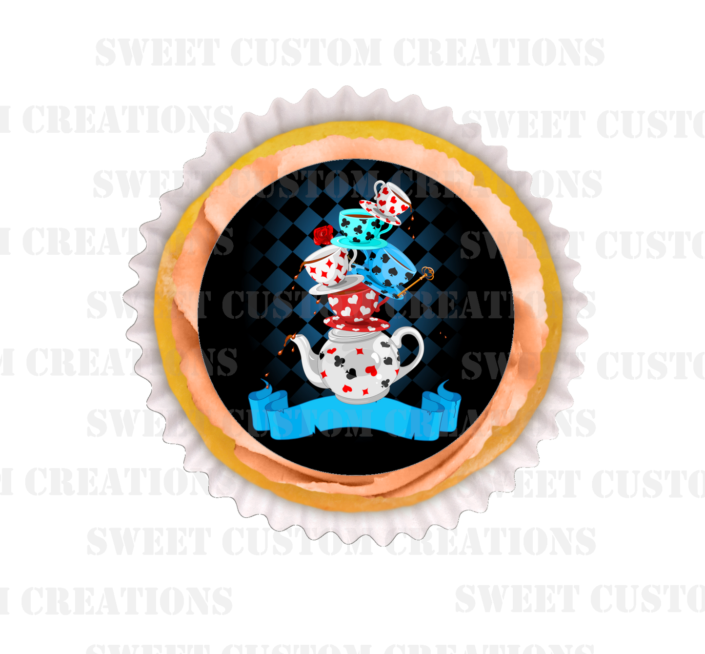 Mad Hatter Teacups Edible Image Frosting Sheet #10 (70+ sizes)