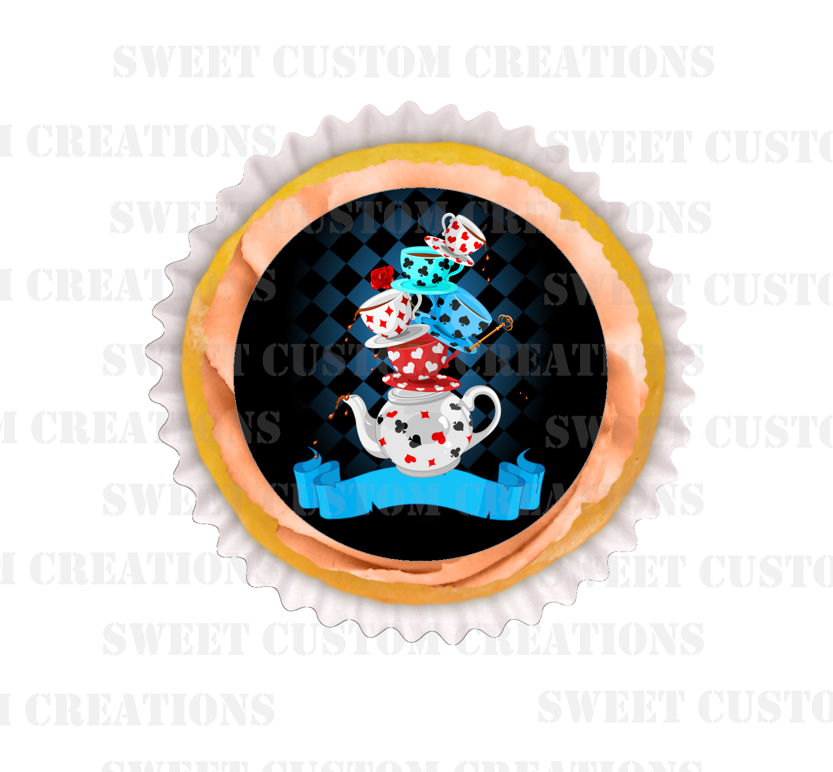 Mad Hatter Teacups Edible Image Frosting Sheet #10 (70+ sizes)